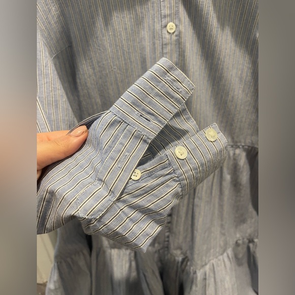 Veronica Beard blue striped shirt dress - Picture 2 of 4